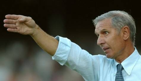 FC Sion's coach Bigon gestures during his team's swiss Super League soccer match against FC Aarau in Sion