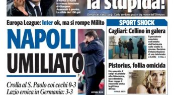 RASSEGNA STAMPA – Le prime pagine dei quotidiani sportivi