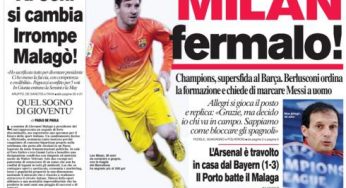 RASSEGNA STAMPA – Le prime pagine dei quotidiani sportivi