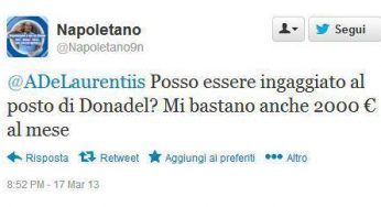 FOTO – Su twitter una richiesta particolare indirizzata a De Laurentiis: “Gioco meglio di Donadel…