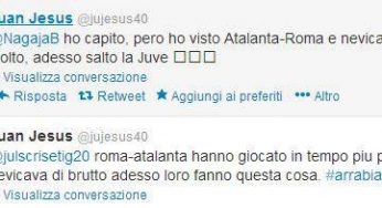 FOTO – Rinviata Sampdoria – Inter. Juan Jesus contrariato su twitter: “Salterò il match con la Juve”