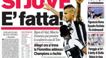 RASSEGNA STAMPA – Le prime pagine dei quotidiani sportivi