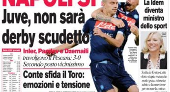 RASSEGNA STAMPA – Le prime pagine dei giornali