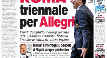RASSEGNA STAMPA – Le prime pagine dei quotidiani sportivi