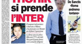 RASSEGNA STAMPA – Le prime pagine dei quotidiani sportivi