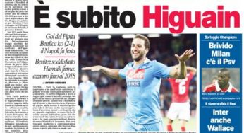 RASSEGNA STAMPA – Le prime pagine dei quotidiani sportivi