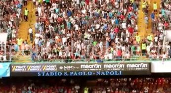 FOTO @San Paolo – La presentazione tarda a partire e i tifosi reagiscono così