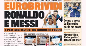 RASSEGNA STAMPA – Le prime pagine dei quotidiani sportivi
