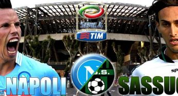 RILEGGI LIVE – Napoli-Sassuolo 1-1 (15′ Džemaili, 20′ Zaza): primo pareggio per Benítez, la Roma stacca gli azzurri
