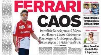 RASSEGNA STAMPA – Le prime pagine dei quotidiani sportivi