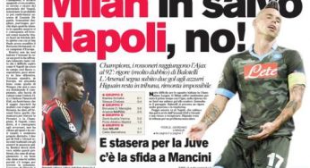 RASSEGNA STAMPA – Le prime pagine dei quotidiani sportivi