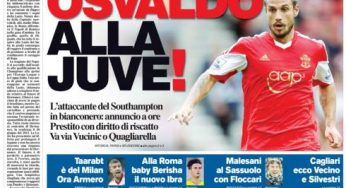 RASSEGNA STAMPA – Le prime pagine dei quotidiani sportivi