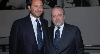 Luigi De Laurentiis esulta per la vittoria del suo Napoli