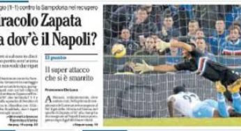 Il Mattino – “Miracolo Zapata, ma dov’è il Napoli?”. Il super attacco sembra smarrito