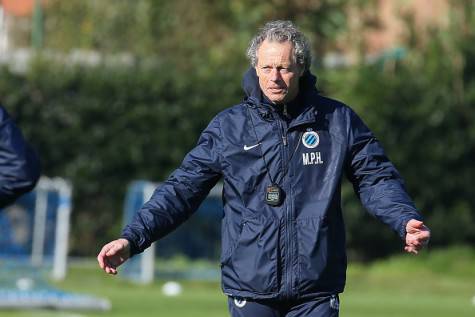 Club Brugge's head coach Michel Preud'homme watches a training session of Club Brugge, on September 30, 2015, in Brugge. Belgium's first league soccer team Club Brugge will play the second game in the group stage of the UEFA Europa League football match against Danish soccer team FC Midtjylland, in the group D. AFP PHOTO / BELGA / BRUNO FAHY   =BELGIUM OUT=        (Photo credit should read BRUNO FAHY/AFP/Getty Images)