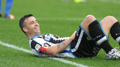 UDINE, ITALY - OCTOBER 25:  Antonio Di Natale  of Udinese Calcio reacts during the Serie A match between Udinese Calcio and Frosinone Calcio at Stadio Friuli on October 25, 2015 in Udine, Italy.  (Photo by Dino Panato/Getty Images)