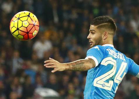 Napoli's Italian forward Lorenzo Insigne eyes the ball during the Italian Serie A football match SSC Napoli vs Udinese Calcio on November 8, 2015 at the San Paolo stadium in Naples. AFP PHOTO / CARLO HERMANN        (Photo credit should read CARLO HERMANN/AFP/Getty Images)