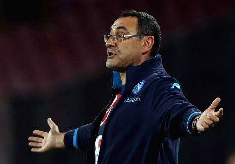 NAPLES, ITALY - NOVEMBER 08: Head caoch of Napoli Maurizio Sarri gestures during the Serie A match between SSC Napoli and Udinese Calcio at Stadio San Paolo on November 8, 2015 in Naples, Italy. (Photo by Maurizio Lagana/Getty Images)