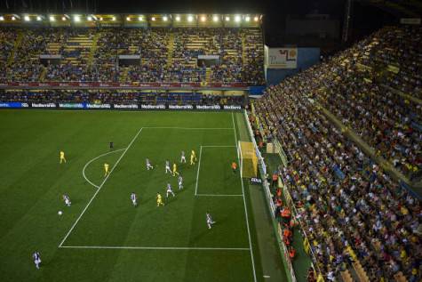 VILLARREAL, SPAIN - AUGUST 24: General view of Villarreal CF Estadio El Madrigal during the La Liga match between Villarreal CF and Real Valladolid CF at El Madrigal Stadium on August 24, 2013 in Villarreal, Spain. (Photo by Manuel Queimadelos Alonso/Getty Images)