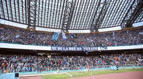NAPLES, ITALY - FEBRUARY 07: Fans of Napoli  during the Serie A match between SSC Napoli and Carpi FC at Stadio San Paolo on February 7, 2016 in Naples, Italy.  (Photo by Maurizio Lagana/Getty Images)