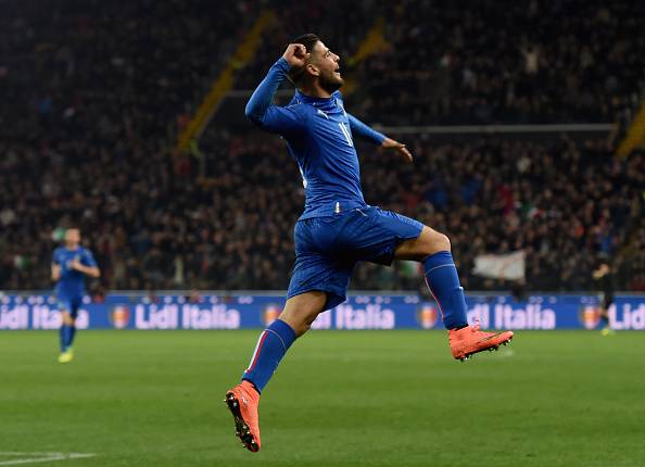 Insigne festeggia gol Italia