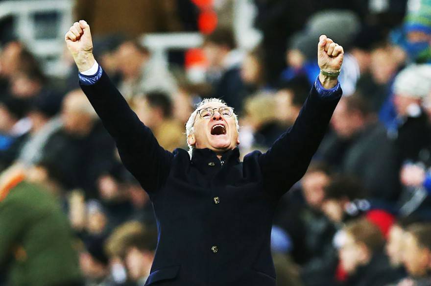 Ranieri esulta gol Leicester