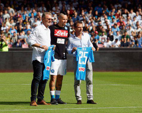 Zola e Krol con Hamsik in Napoli-Roma