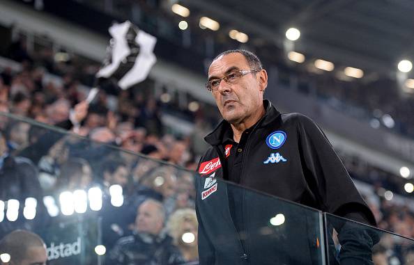 JUVENTUS STADIUM, TURIN, TO, ITALY - 2016/10/29: Maurizio Sarri looks on before the Serie A match between Juventus FC and SSC Napoli at Juventus Stadium in Turin, Italy. Juventus FC wins 2-1 over SSC Napoli. (Photo by Nicolò Campo/Pacific Press/LightRocket via Getty Images)