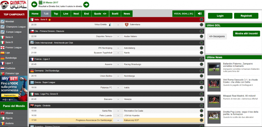direttagoal presenta la sezione news non solo risultati live