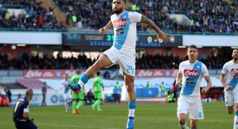 Napoli-Crotone 3-0, una doppietta di Insigne trascina gli azzurri al secondo posto