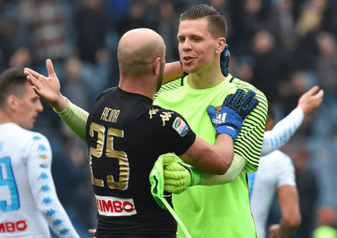 Szczesny e Reina in Roma-Napoli ©Getty Images