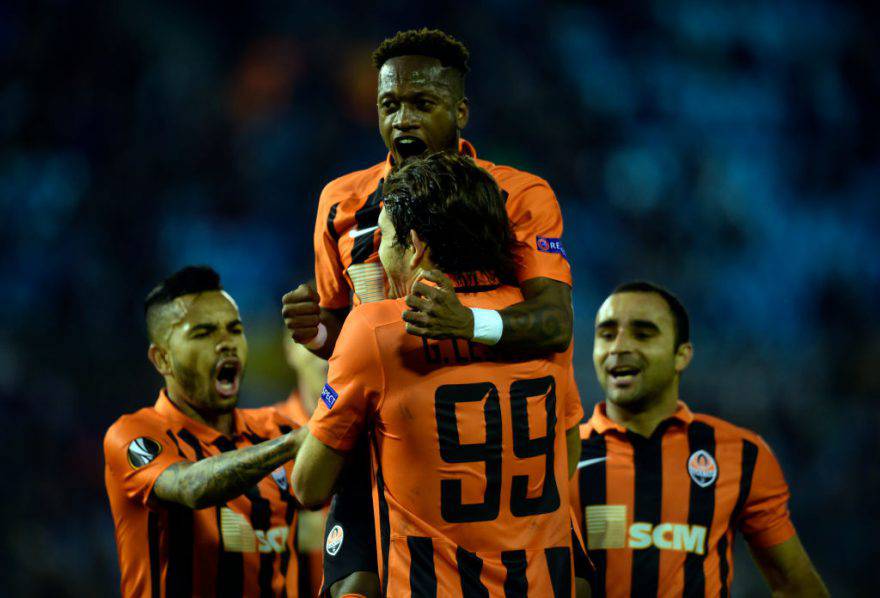 Esultanza dei giocatori dello Shakhtar Donetsk ©Getty