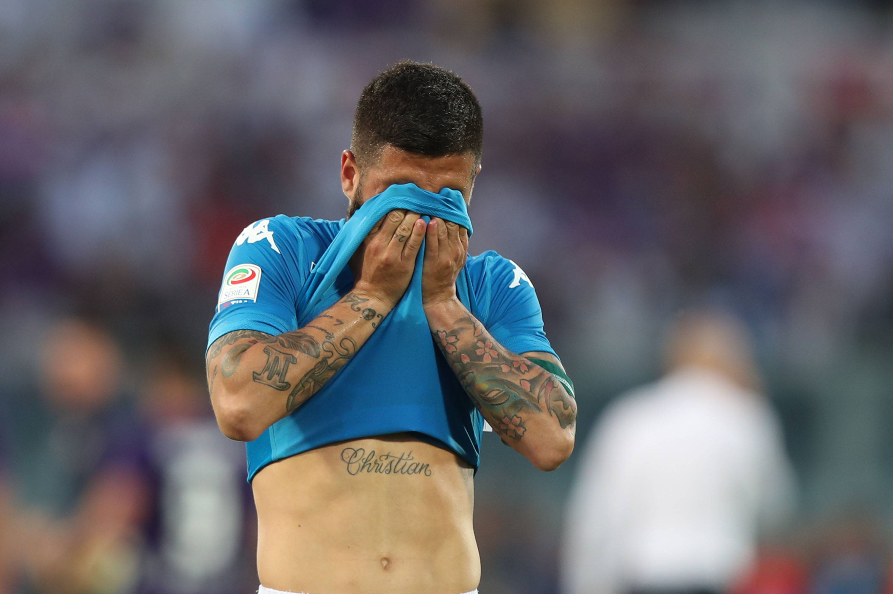 Napoli tifosi, Franchi, Insigne deluso