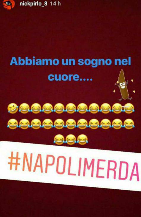 Instagram, il figlio di Pirlo offende il Napoli