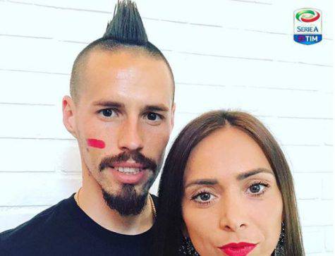 Hamsik segno rosso faccia