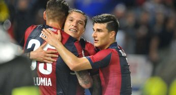 Bologna-Napoli primo tempo, azzurri sotto: Santander e Dzemaili per il 2-0