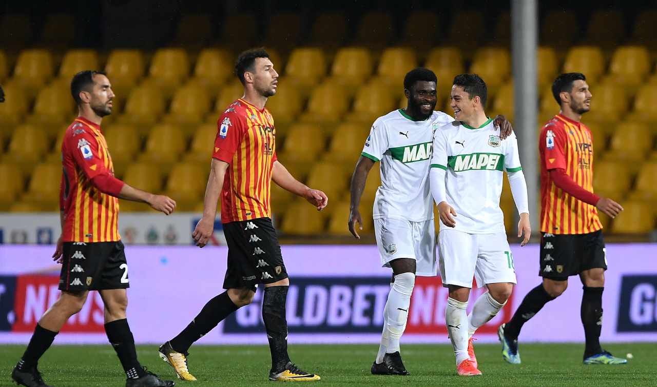 Benevento Sassuolo esultanza