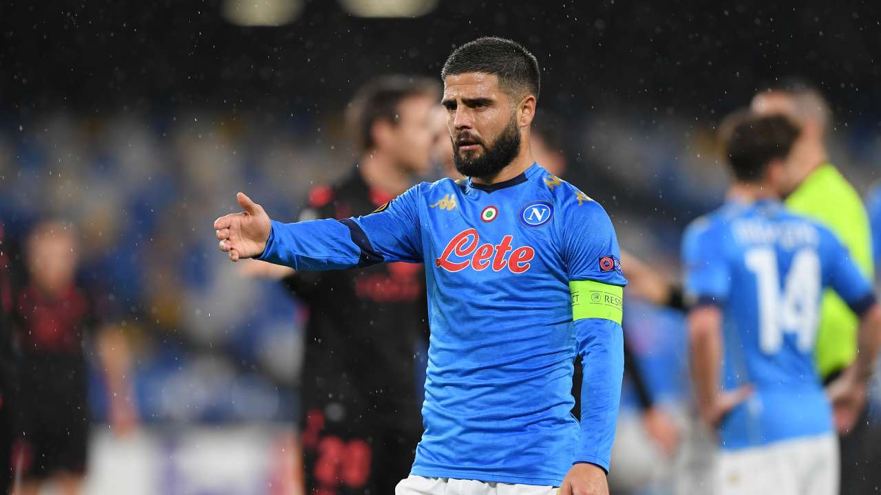 Lorenzo Insigne in Europa League in Napoli-Granada