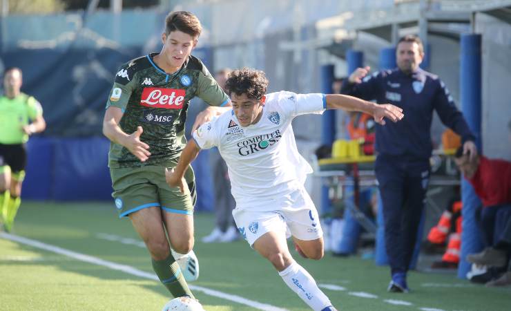 Alessandro Zanoli con la Primavera del Napoli