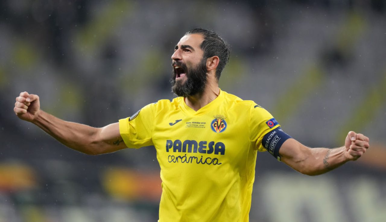 Raul Albiol durante la vittoria dell'Europa League