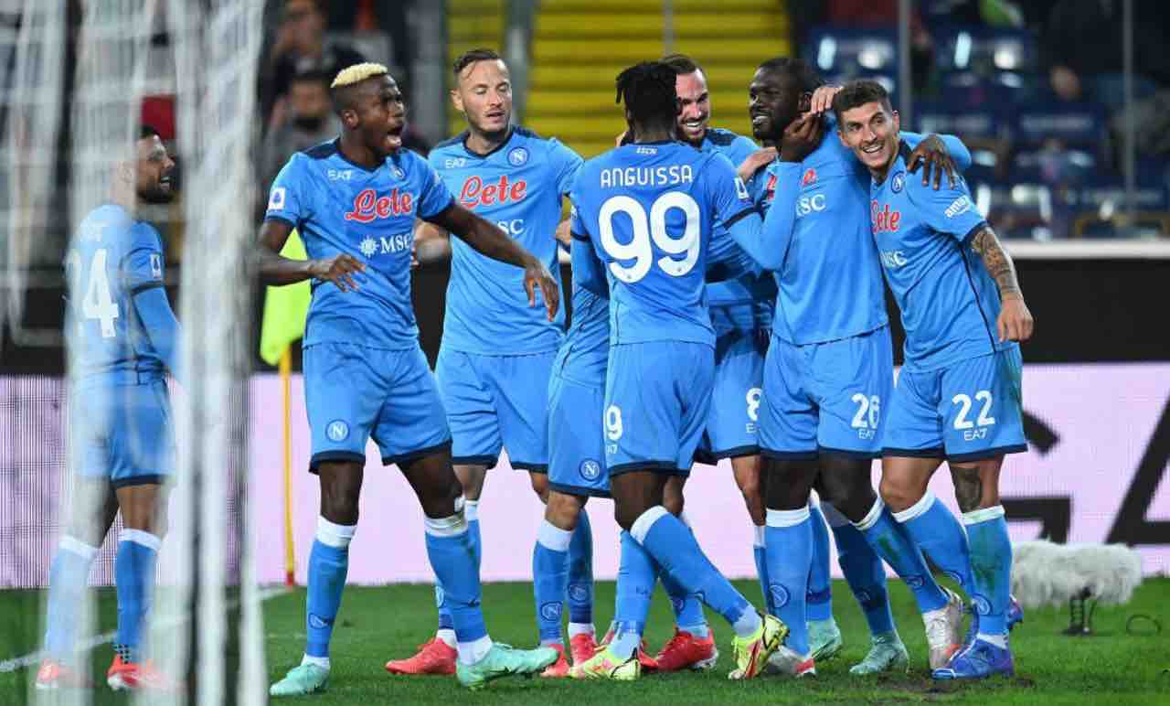 L'esultanza del Napoli contro l'Udinese 