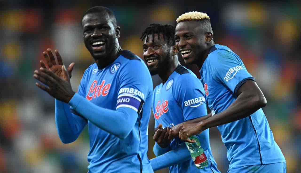 Koulibaly, Anguissa e Osimhen in Udinese-Napoli 