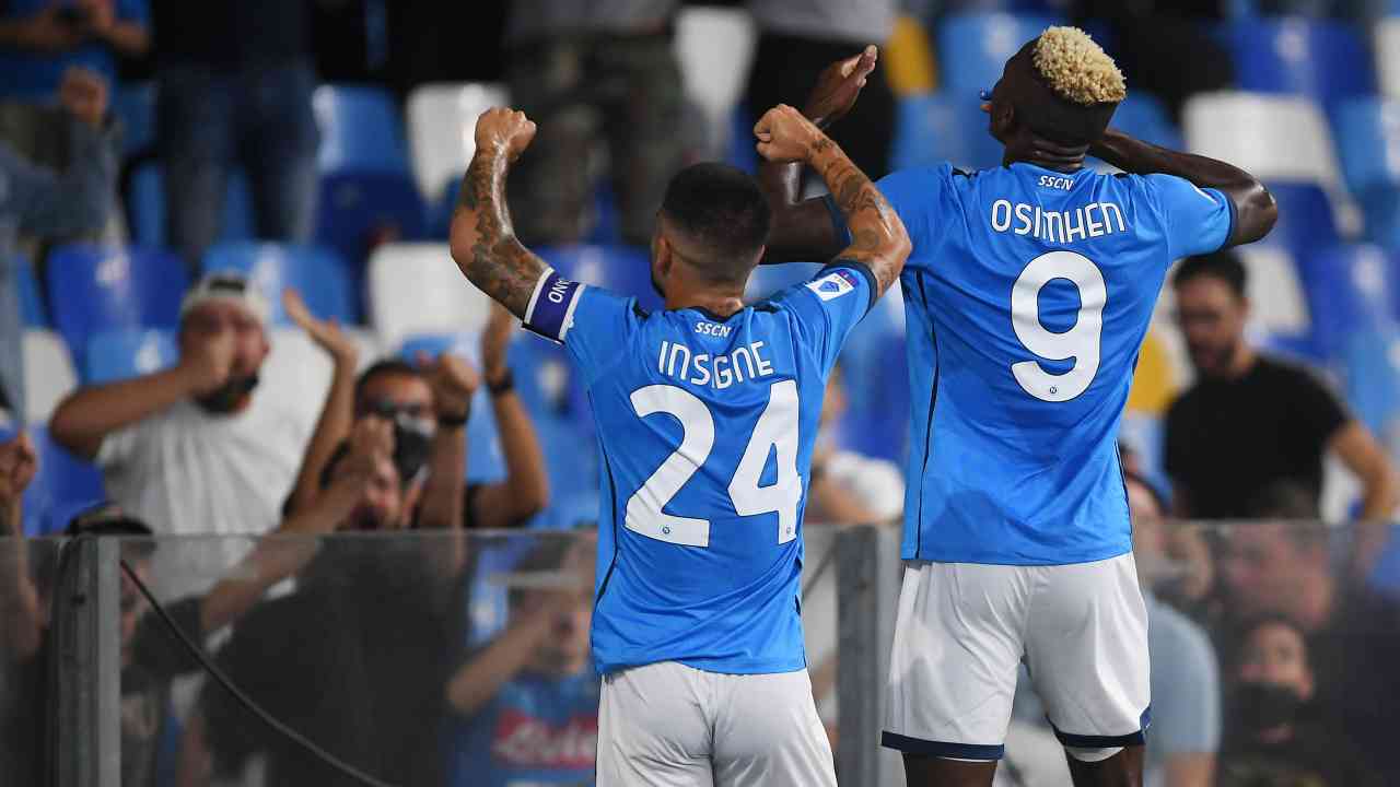 Insigne ed Osimhen sotto la curva