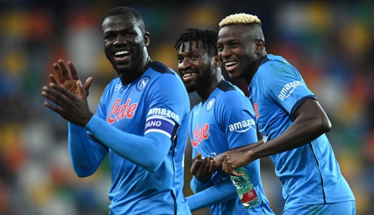 Koulibaly, Anguissa e Osimhen del Napoli 