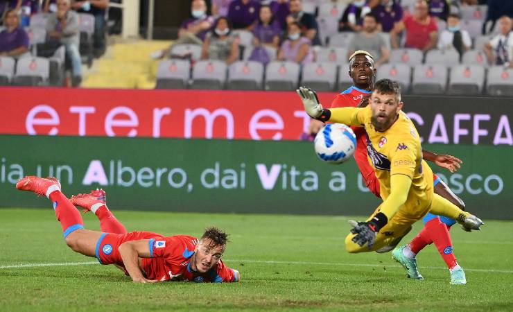Azione del gol di Rrahmani in Fiorentina-Napoli 