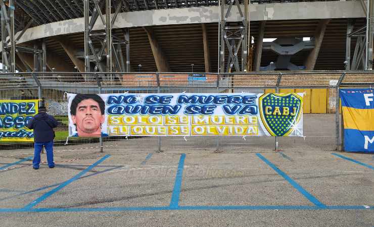 striscione diego maradona boca juniors