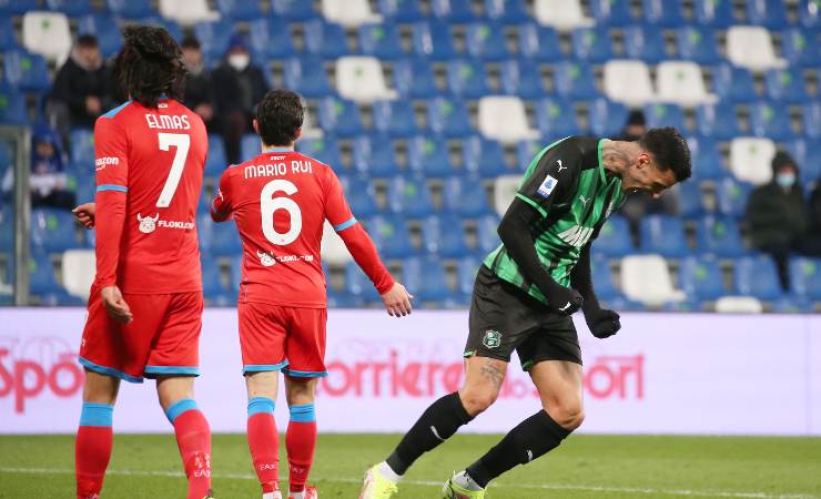 Scamacca in Sassuolo-Napoli 