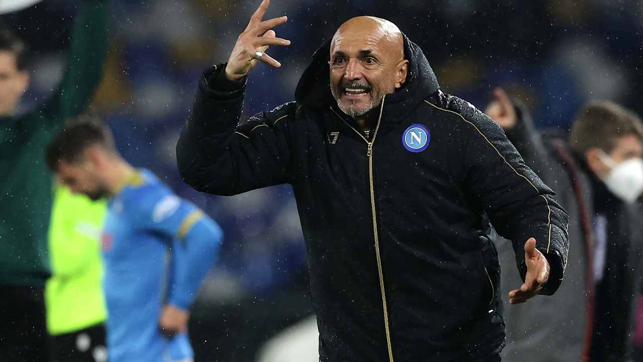 Luciano Spalletti in campo contro il Leicester