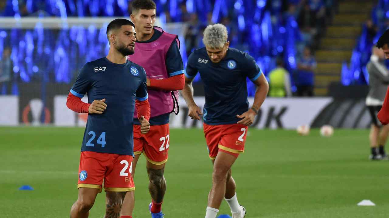 Riscaldamento di Malcuit, Insigne e Di Lorenzo