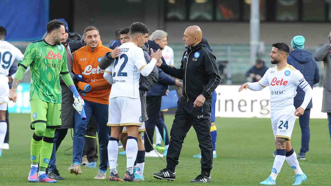 Spalletti si congratula con Di Lorenzo 